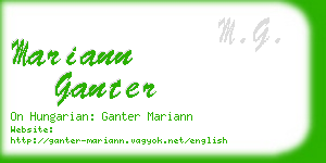 mariann ganter business card